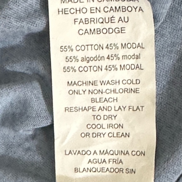 Michael Kors sz lg top in blues tone neckline has gathers 3/4 sleeve ruffle edge - Picture 14 of 14